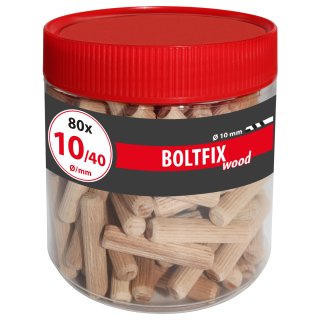80 Stück TOX Boltfix wood Holzdübel 10/40 mm in Runddose #1