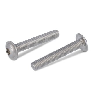 ISO 7380 Flachrundkopfschrauben mit Flansch TX Edelstahl A2 M8x65 mm (100) Stück