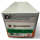 200 Stück JD Plus Universalschrauben 6x70 gelb...