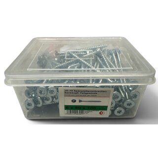 1kg JD 79 Spanplattenschrauben Dresselhaus 6x80 verzinkt TX