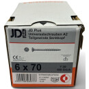 100 Stück JD Plus Universalschrauben Edelstahl A2...
