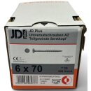 100 Stück JD Plus Universalschrauben Edelstahl A2...