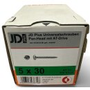500 Stück JD Plus Universalschrauben 5x30 Pan-Head...